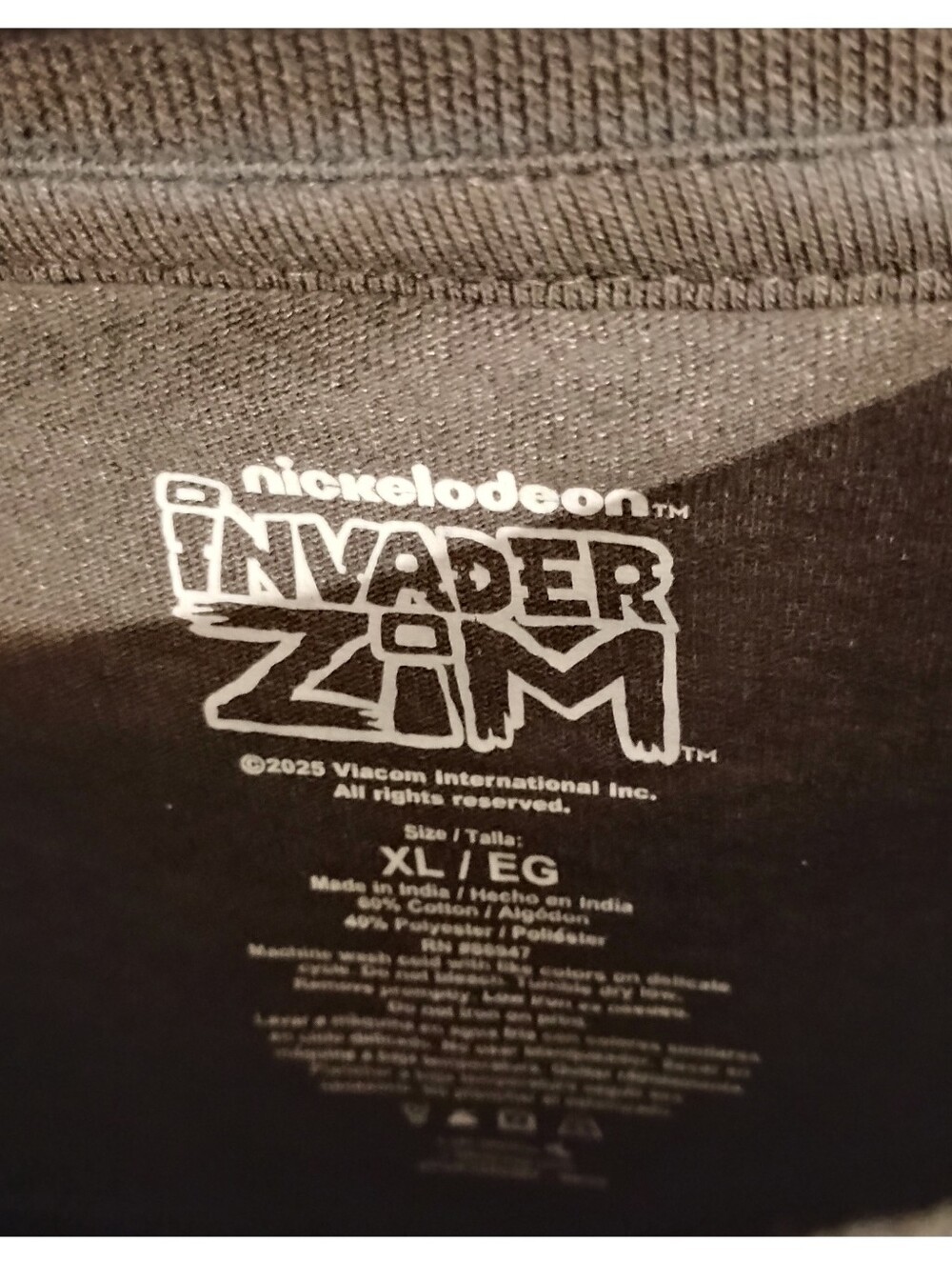 Nickelodeon Invader Zim GIR & Pig Graphic T-Shirt Charcoal Gray Men's XL NWT - Picture 3 of 4